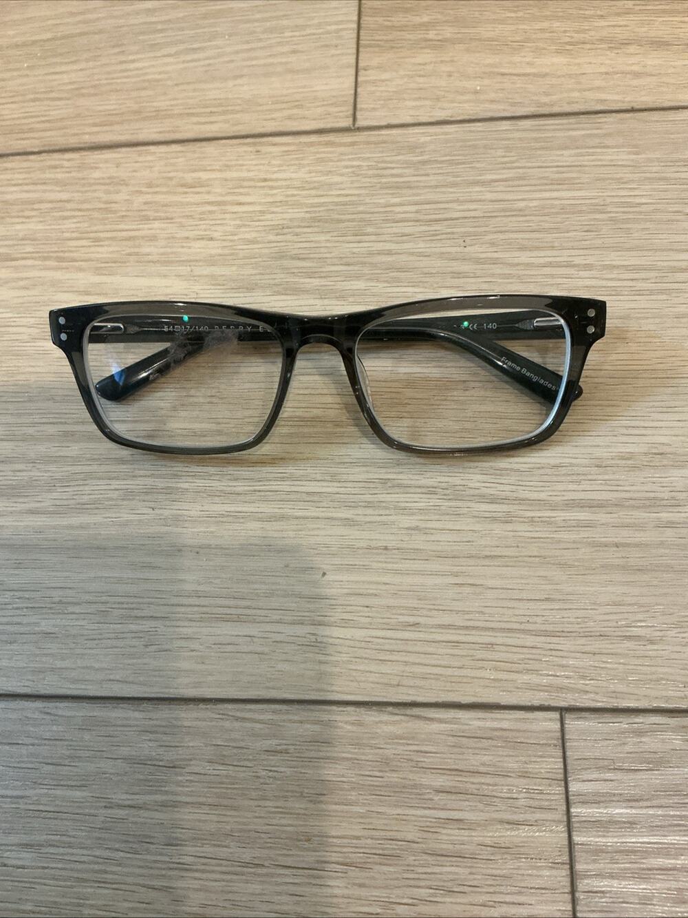 Perry Ellis Eyeglasses Frames PE330-3 Deep Crystal Gray Rectangle 54-17-140